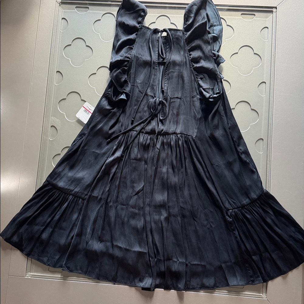 FREE PEOPLE Want Your Love Mini Dress Black Ruffle Boho Babydoll Size XS NWT - Picture 11 of 16